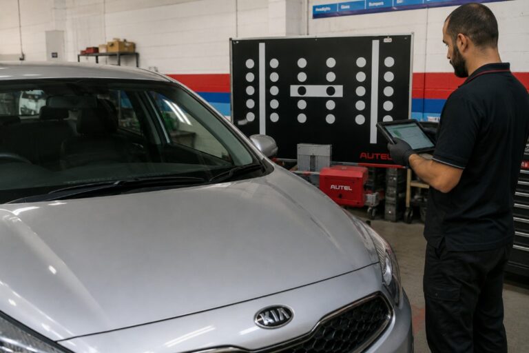 ADAS calibration on a Kia after windscreen replacement