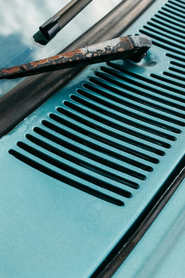 Rusty Windshield Wiper in an Old Car.